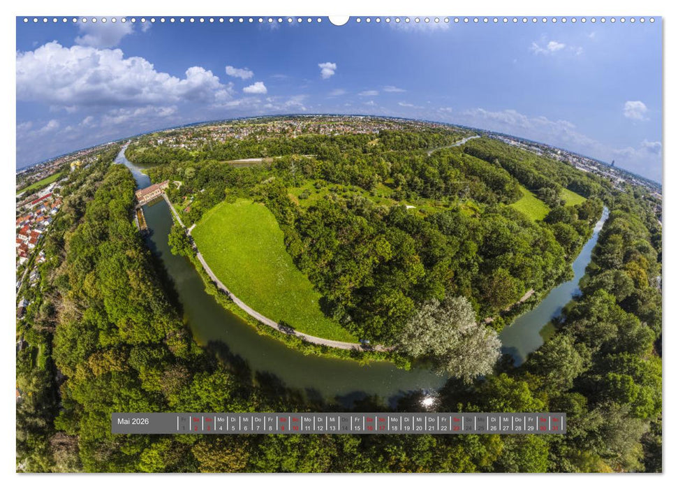 Meine Heimat von oben - Luftbilder von Augsburg (CALVENDO Wandkalender 2026)