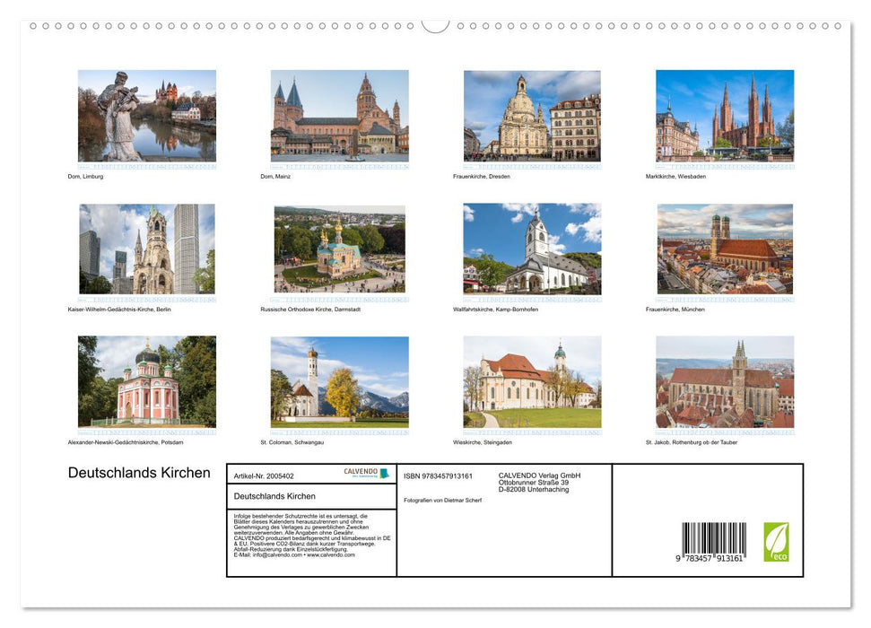 Deutschlands Kirchen (CALVENDO Premium Wandkalender 2026)