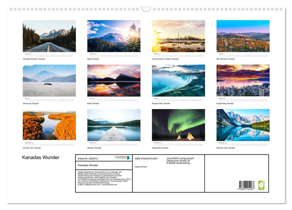 Kanadas Wunder (CALVENDO Wandkalender 2026)