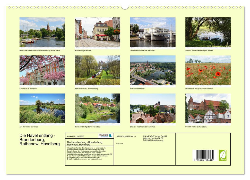 Die Havel entlang - Brandenburg, Rathenow, Havelberg (CALVENDO Wandkalender 2026)