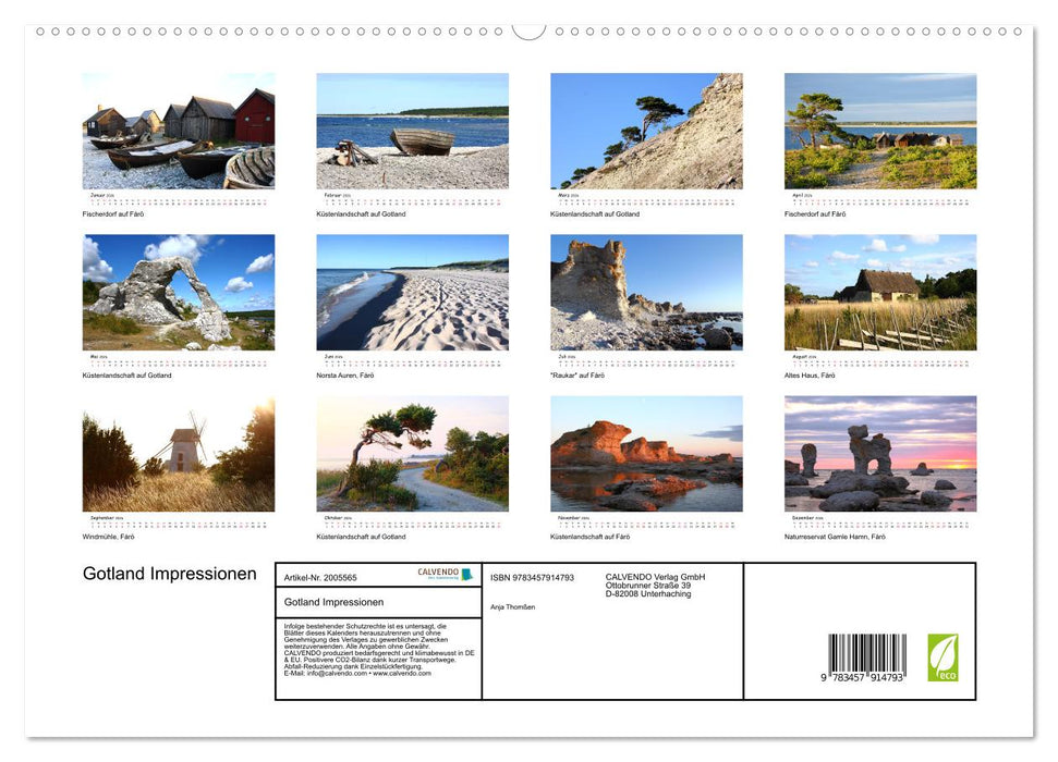 Gotland Impressionen (CALVENDO Wandkalender 2026)