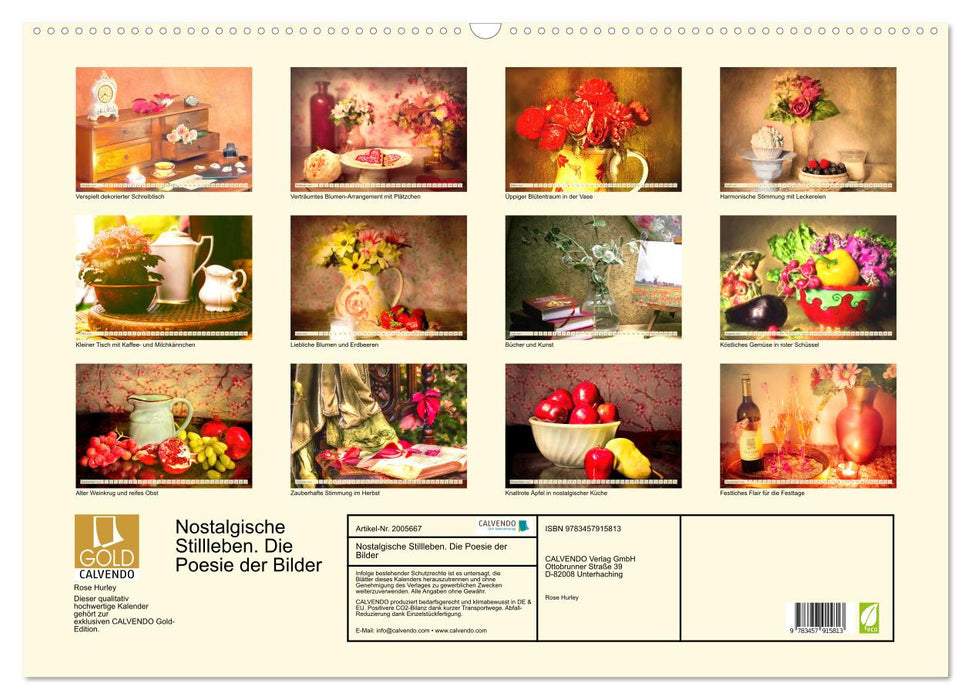 Nostalgische Stillleben. Die Poesie der Bilder (CALVENDO Wandkalender 2026)
