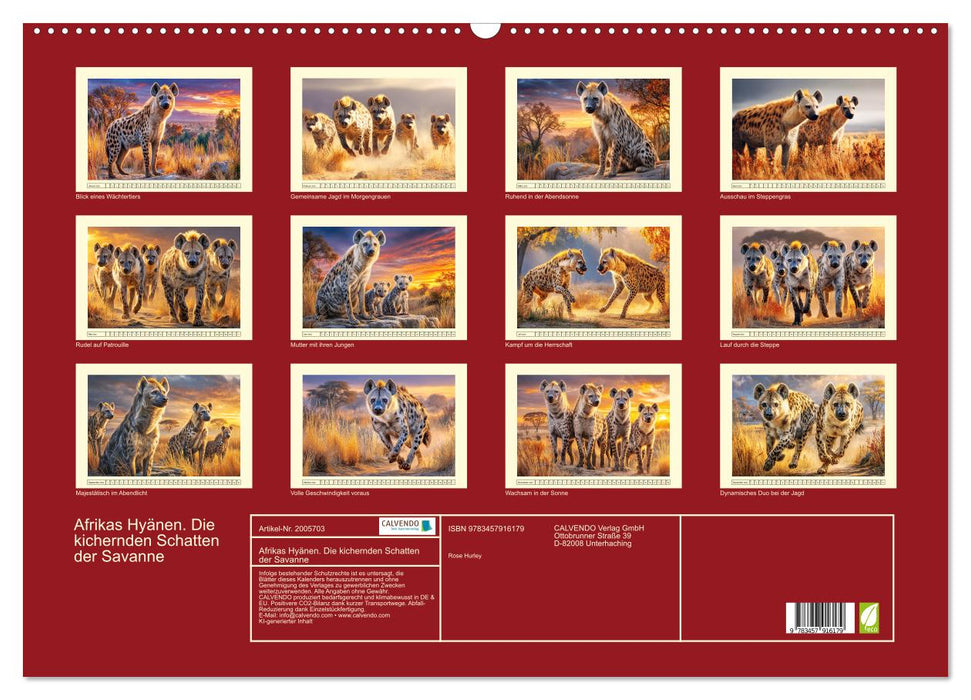 Afrikas Hyänen. Die kichernden Schatten der Savanne (CALVENDO Wandkalender 2026)
