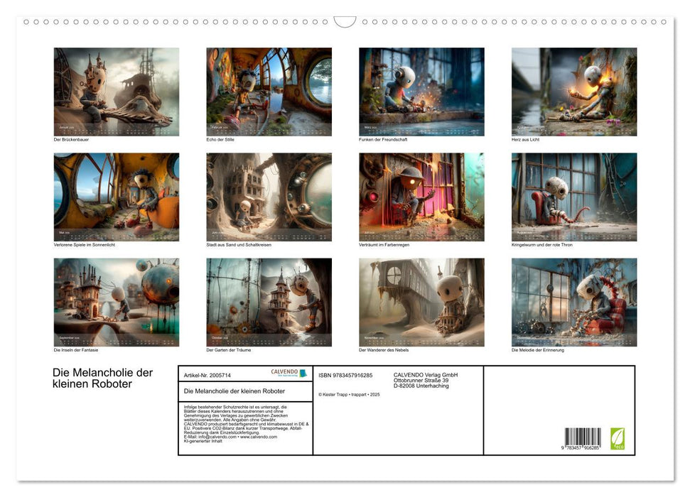 Die Melancholie der kleinen Roboter (CALVENDO Wandkalender 2026)