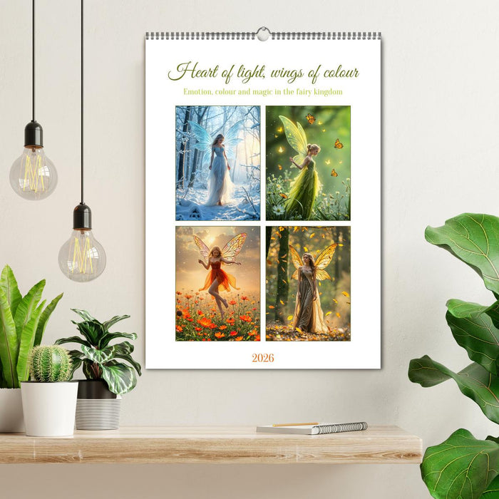 Heart of light, wings of colour - Emotion, colour and magic in the fairy kingdom (CALVENDO Monthly Calendar 2026)