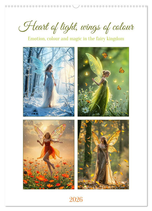 Heart of light, wings of colour - Emotion, colour and magic in the fairy kingdom (CALVENDO Monthly Calendar 2026)