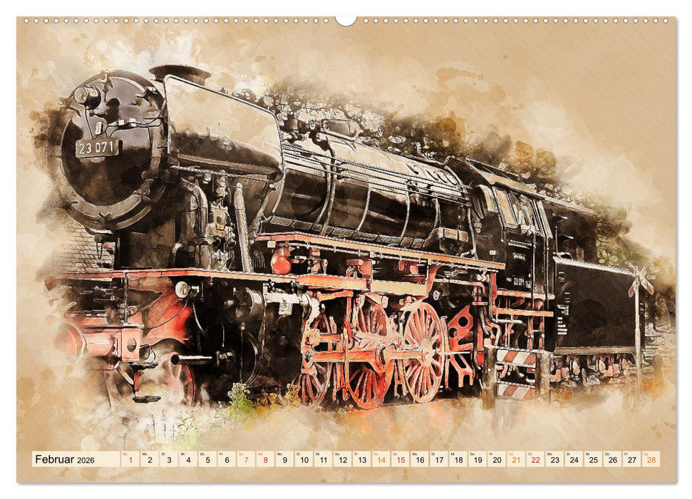 Dampflokomotiven - wunderschöne Giganten auf Schienen (CALVENDO Wandkalender 2026)