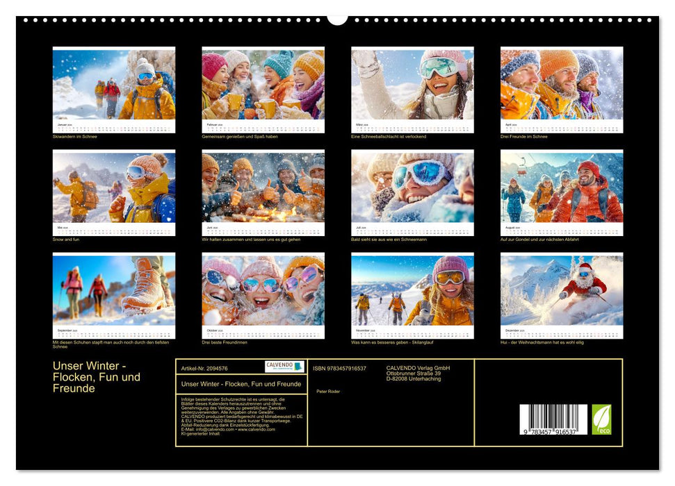 Unser Winter - Flocken, Fun und Freunde (CALVENDO Premium Wandkalender 2026)