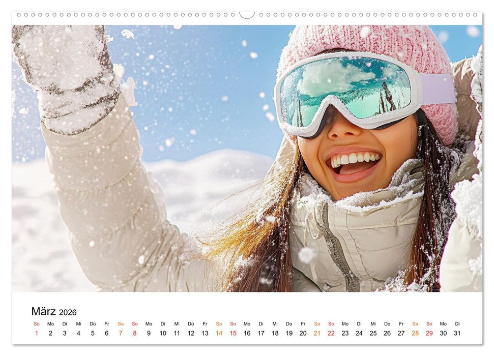 Unser Winter - Flocken, Fun und Freunde (CALVENDO Premium Wandkalender 2026)