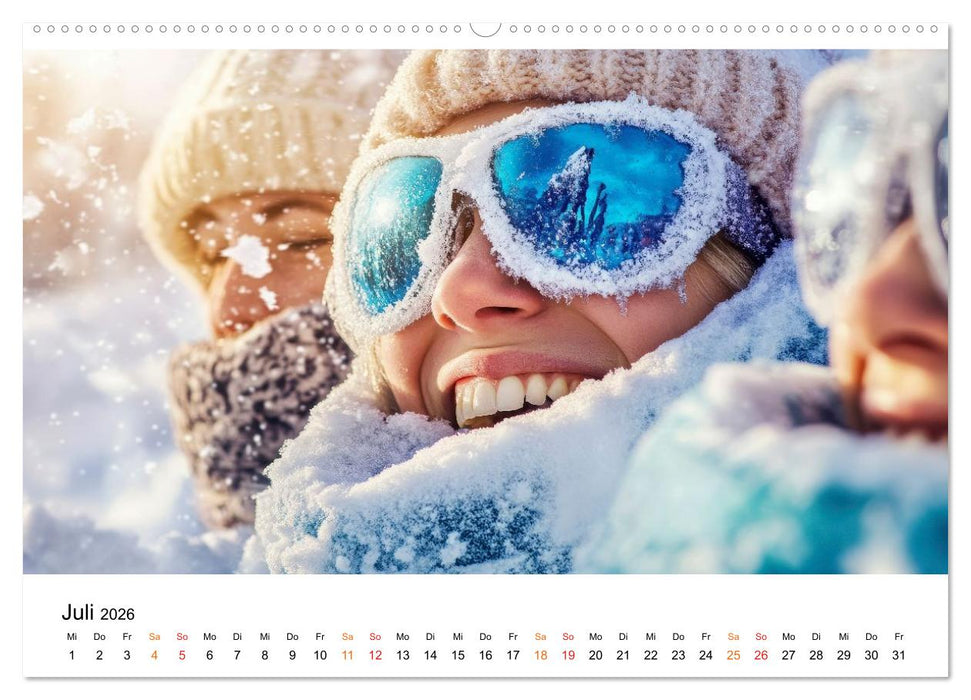 Unser Winter - Flocken, Fun und Freunde (CALVENDO Premium Wandkalender 2026)