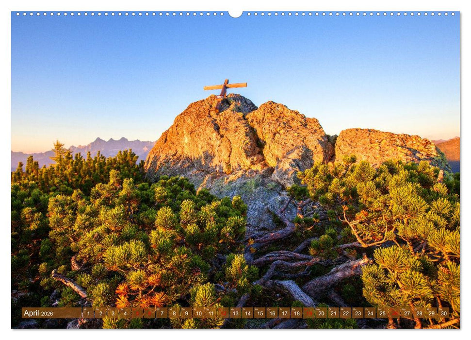 Gipfelkreuze im Sonnenlicht (CALVENDO Premium Wandkalender 2026)
