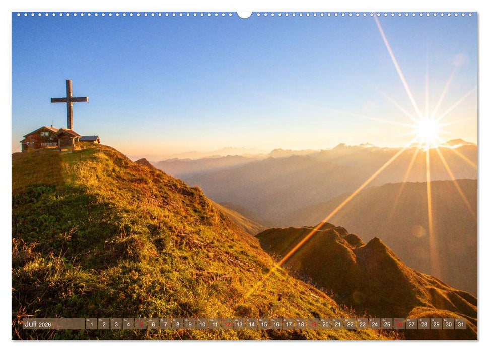 Gipfelkreuze im Sonnenlicht (CALVENDO Premium Wandkalender 2026)