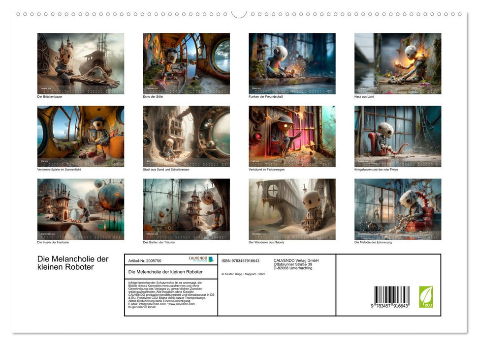 Die Melancholie der kleinen Roboter (CALVENDO Premium Wandkalender 2026)