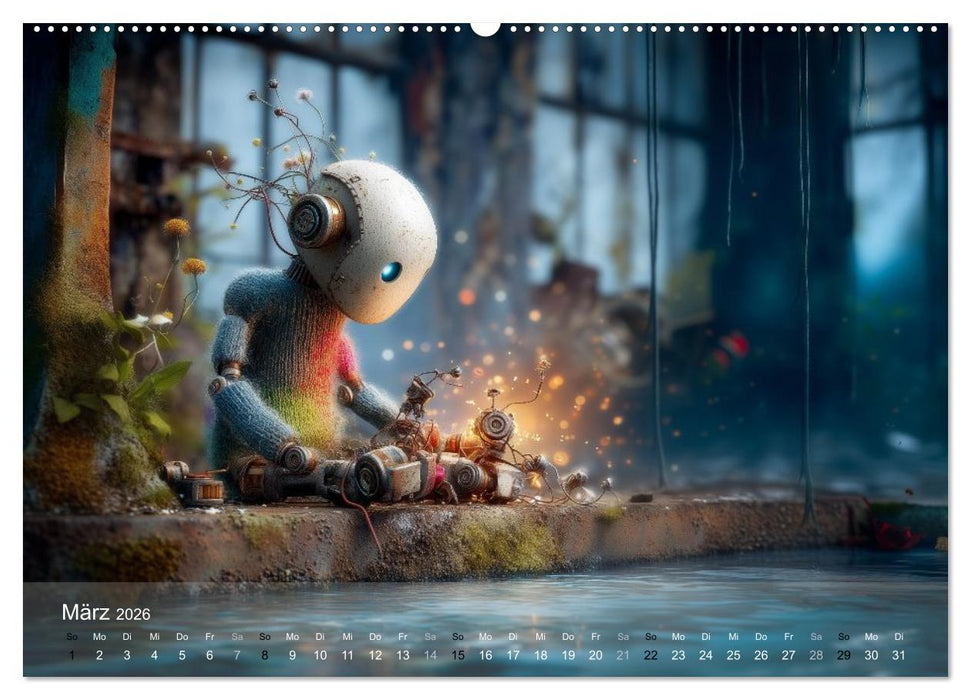 Die Melancholie der kleinen Roboter (CALVENDO Premium Wandkalender 2026)