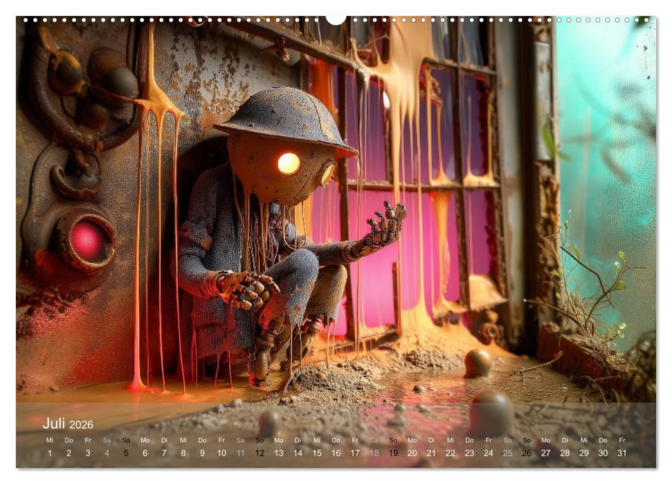 Die Melancholie der kleinen Roboter (CALVENDO Premium Wandkalender 2026)