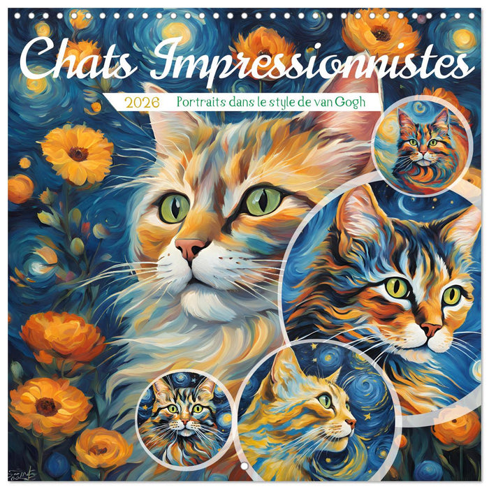 Chats Impressionnistes (CALVENDO Calendrier mensuel 2026)