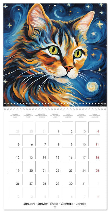 Chats Impressionnistes (CALVENDO Calendrier mensuel 2026)