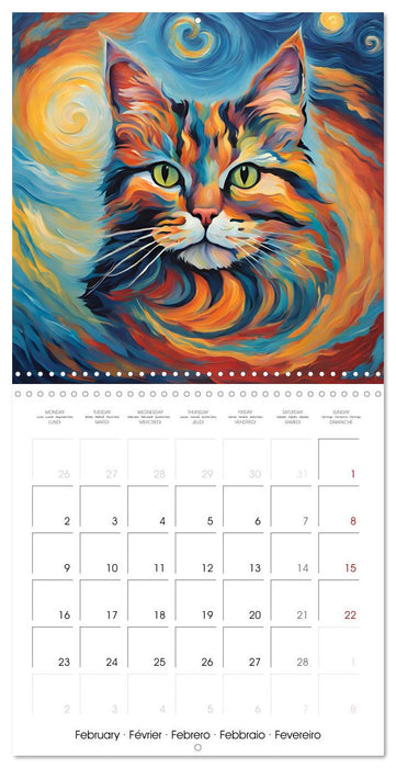 Chats Impressionnistes (CALVENDO Calendrier mensuel 2026)
