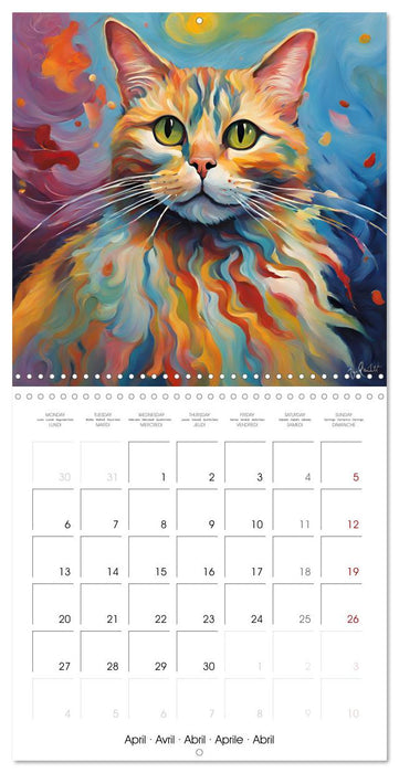 Chats Impressionnistes (CALVENDO Calendrier mensuel 2026)