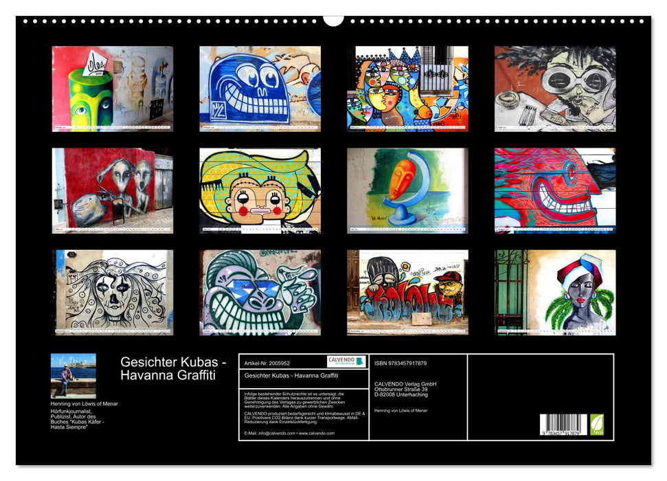Gesichter Kubas - Havanna Graffiti (CALVENDO Wandkalender 2026)