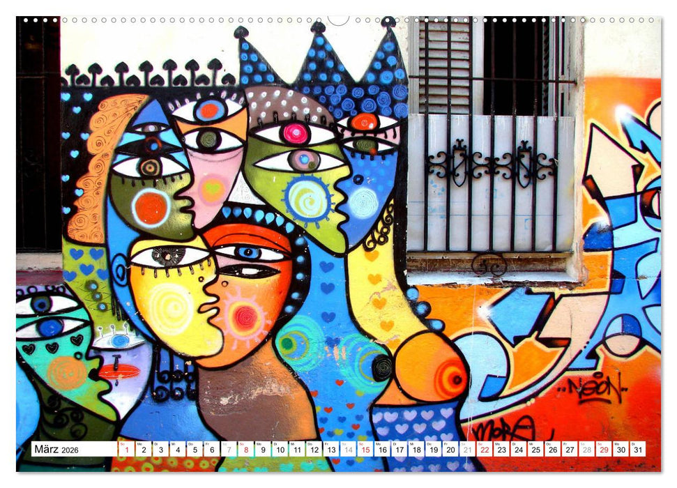 Gesichter Kubas - Havanna Graffiti (CALVENDO Wandkalender 2026)