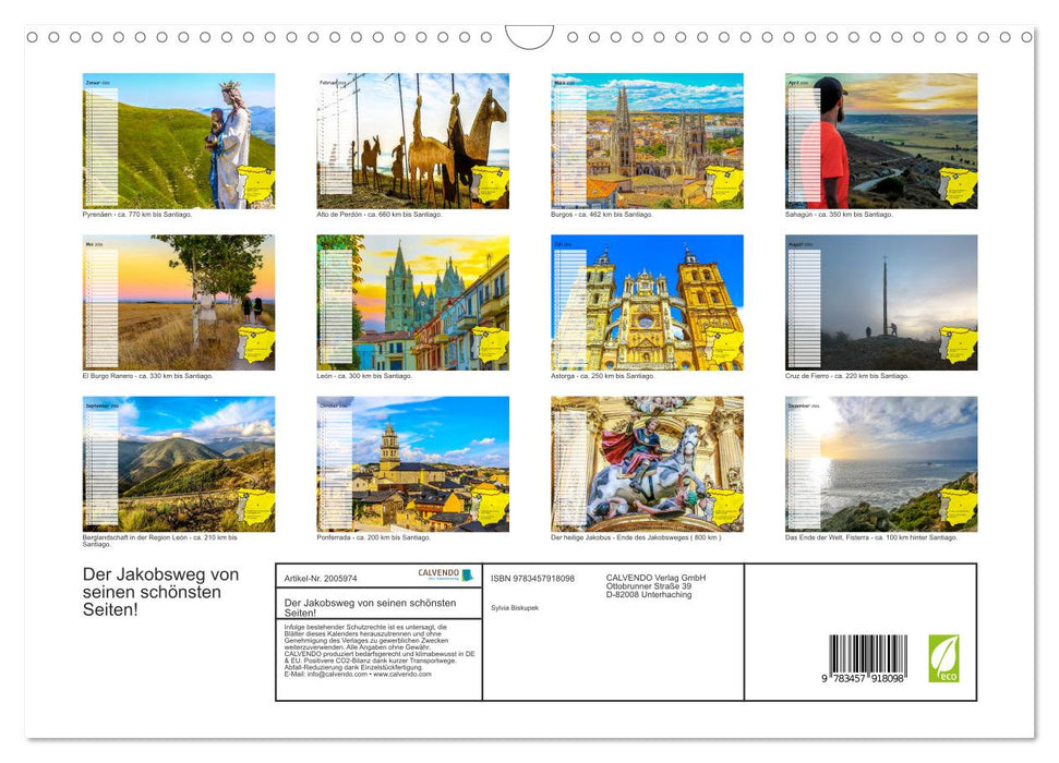Der Jakobsweg von seinen schönsten Seiten! (CALVENDO Wandkalender 2026)