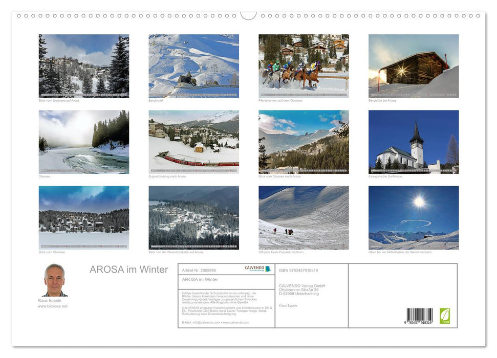 AROSA im Winter (CALVENDO Wandkalender 2026)