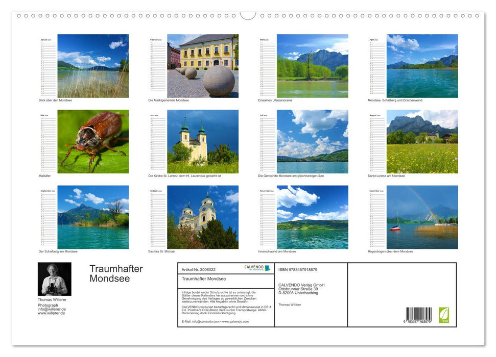 Traumhafter Mondsee (CALVENDO Wandkalender 2026)