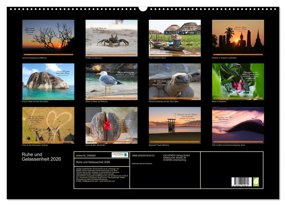 Ruhe und Gelassenheit 2026 (CALVENDO Wandkalender 2026)