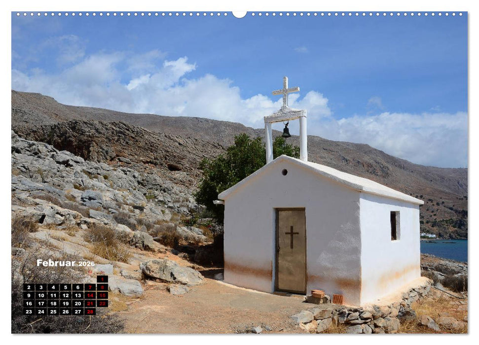 Kapellen und Kirchen auf Kreta (CALVENDO Wandkalender 2026)