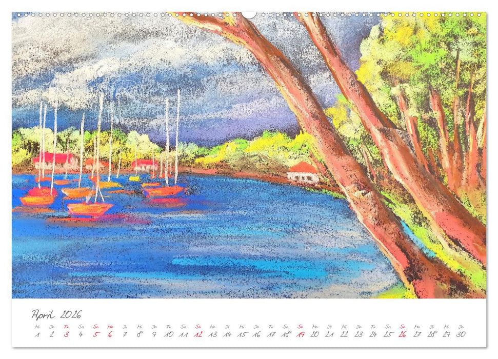 Oberbayerns Seen in Farbe - mit Pinsel und Farbe an den Ufern bayerischer Seen (CALVENDO Wandkalender 2026)