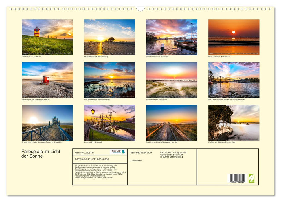 Farbspiele im Licht der Sonne (CALVENDO Wandkalender 2026)