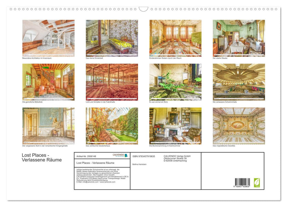 Lost Places - Verlassene Räume (CALVENDO Wandkalender 2026)