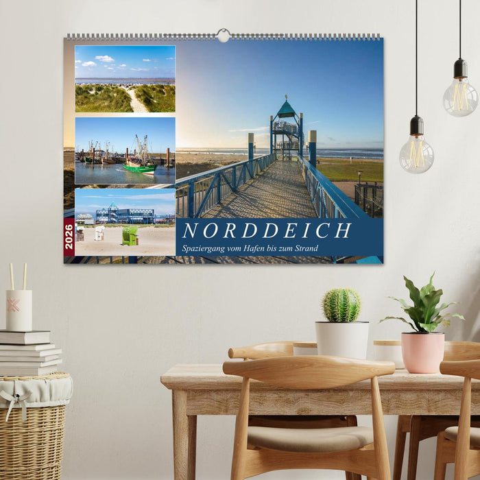 Norddeich Spaziergang vom Hafen bis zum Strand (CALVENDO Wandkalender 2026)