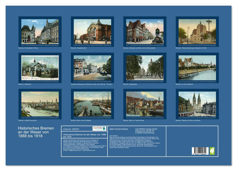 Historisches Bremen an der Weser von 1888 bis 1918 (CALVENDO Wandkalender 2026)