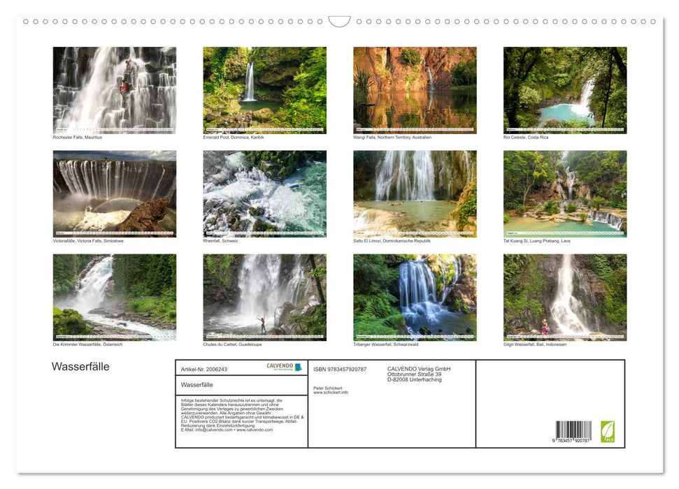 Wasserfälle (CALVENDO Wandkalender 2026)
