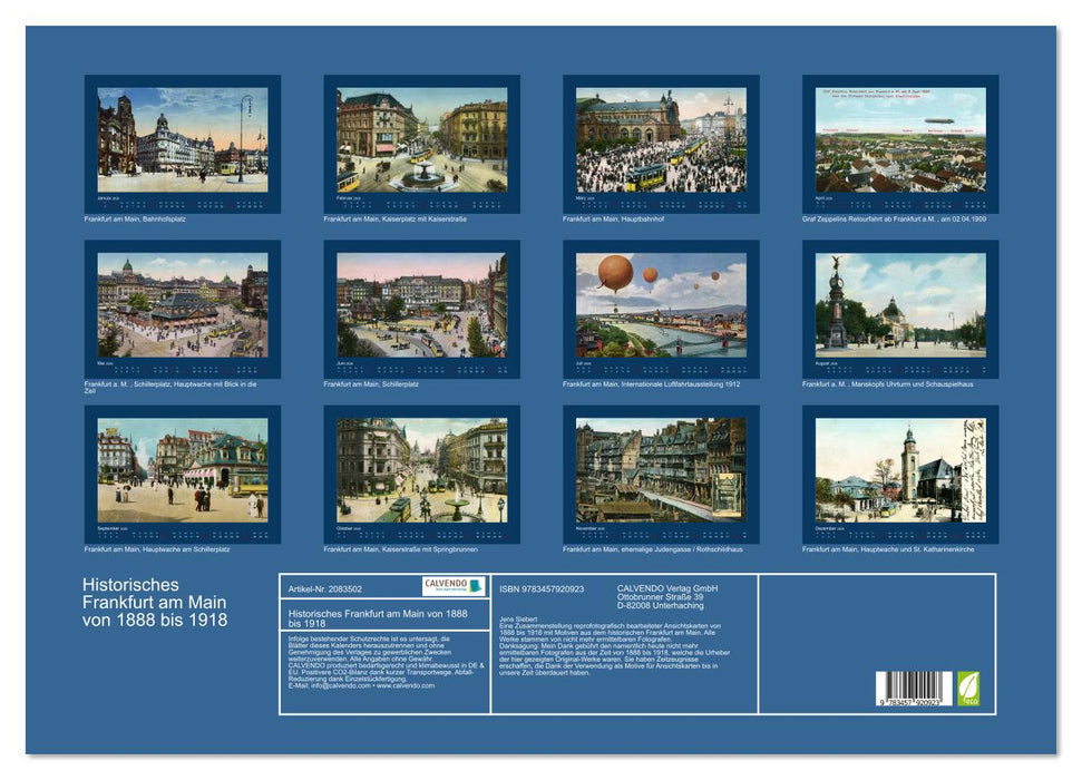 Historisches Frankfurt am Main von 1888 bis 1918 (CALVENDO Wandkalender 2026)