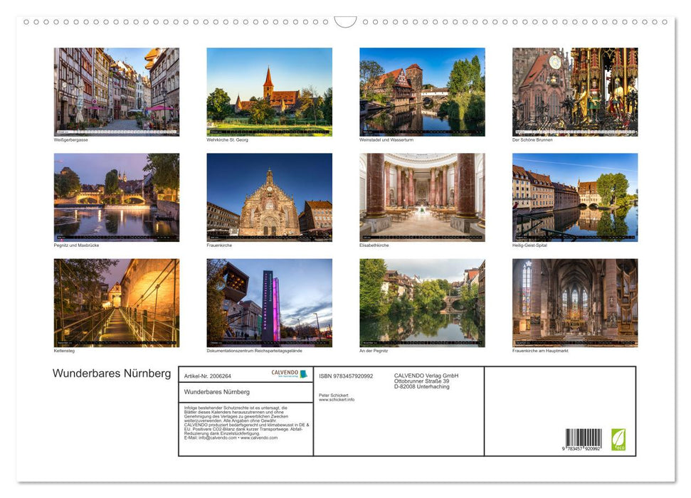Wunderbares Nürnberg (CALVENDO Wandkalender 2026)