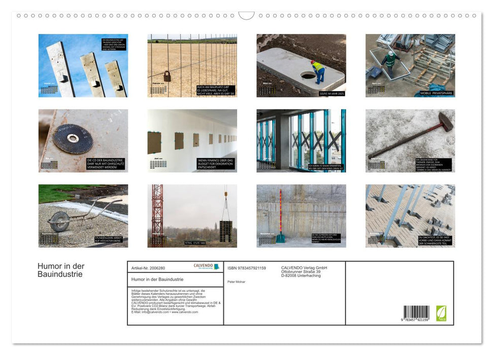 Humor in der Bauindustrie (CALVENDO Wandkalender 2026)