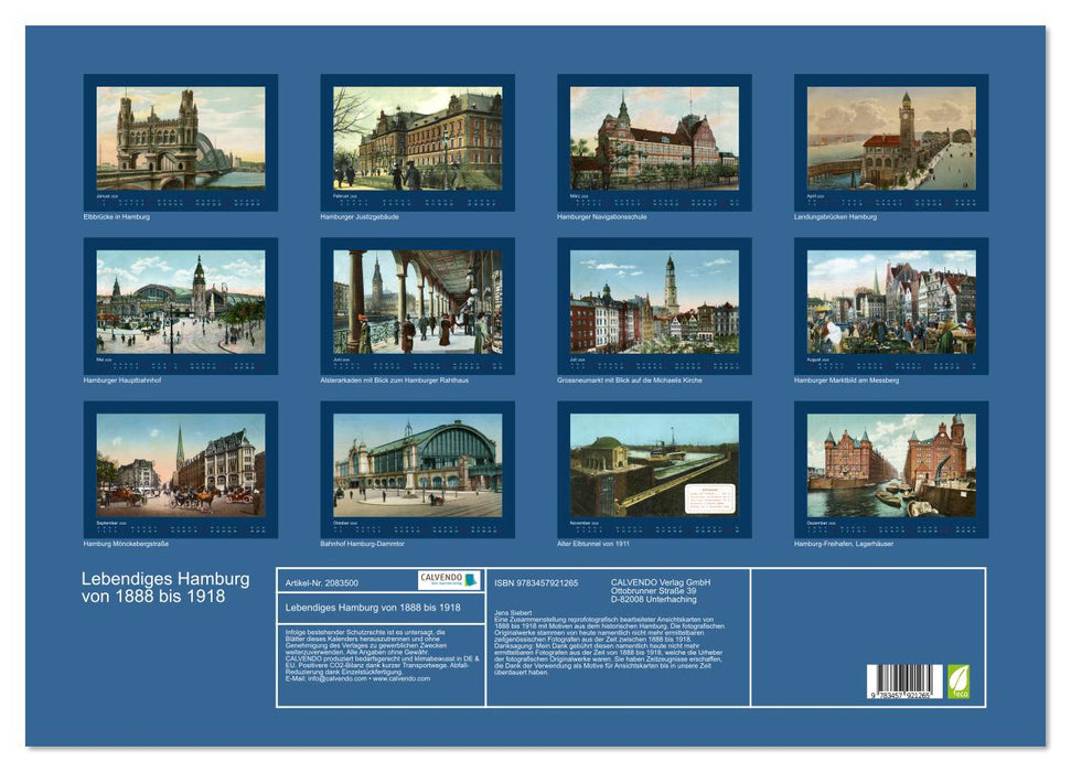 Lebendiges Hamburg von 1888 bis 1918 (CALVENDO Wandkalender 2026)