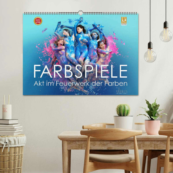 FARBSPIELE - Akt im Feuerwerk der Farben (CALVENDO Wandkalender 2026)