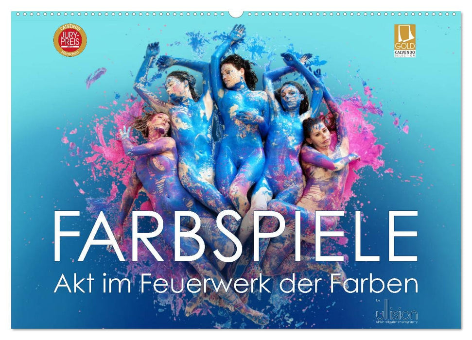 FARBSPIELE - Akt im Feuerwerk der Farben (CALVENDO Wandkalender 2026)