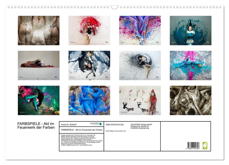 FARBSPIELE - Akt im Feuerwerk der Farben (CALVENDO Wandkalender 2026)