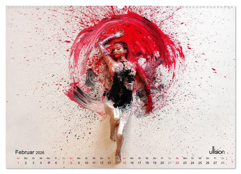 FARBSPIELE - Akt im Feuerwerk der Farben (CALVENDO Wandkalender 2026)