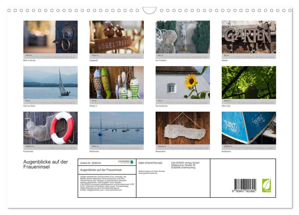 Augenblicke auf der Fraueninsel (CALVENDO Wandkalender 2026)