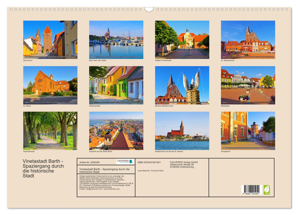 Vinetastadt Barth - Spaziergang durch die historische Stadt (CALVENDO Wandkalender 2026)