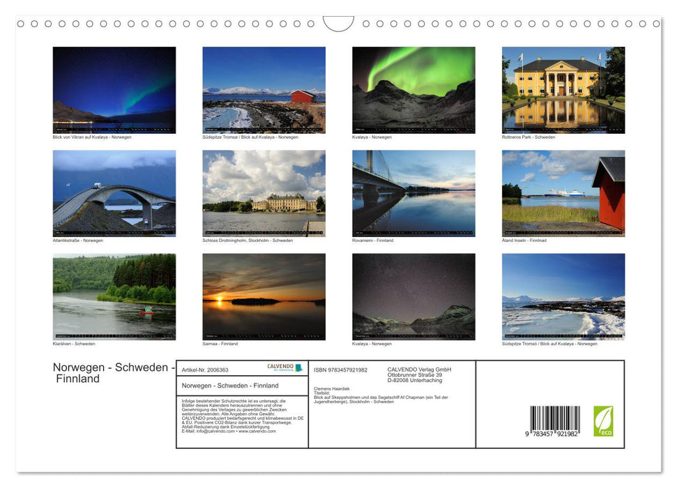 Norwegen - Schweden - Finnland (CALVENDO Wandkalender 2026)