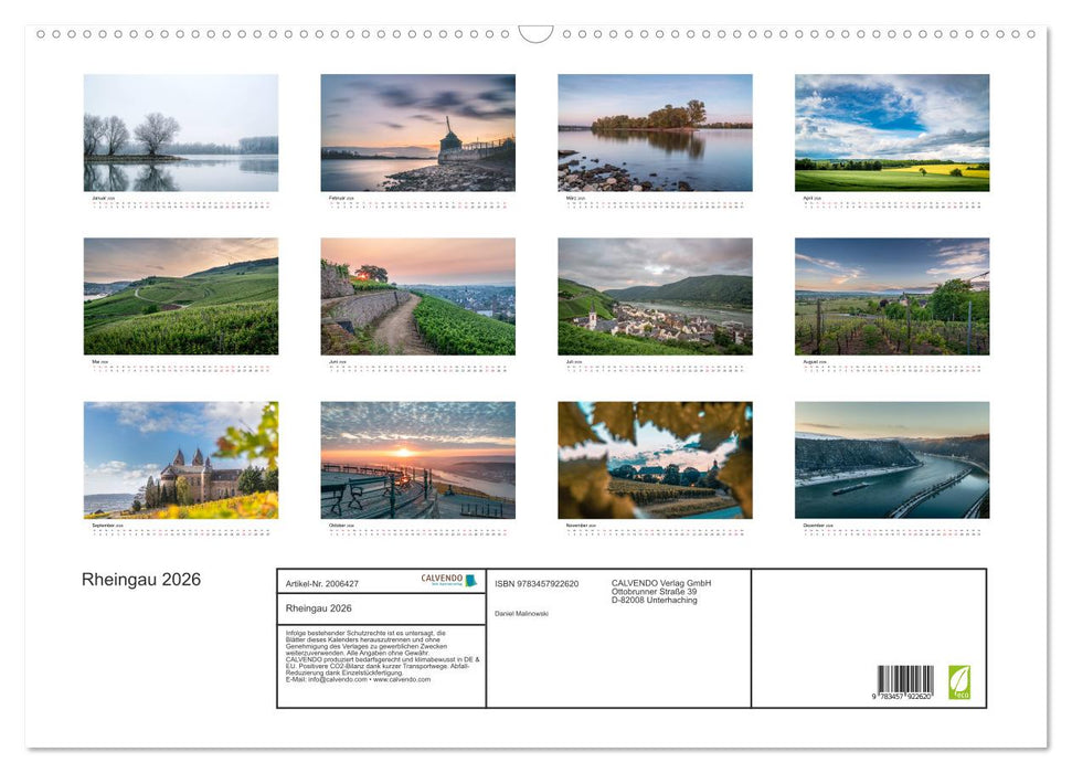 Rheingau 2026 (CALVENDO Wandkalender 2026)