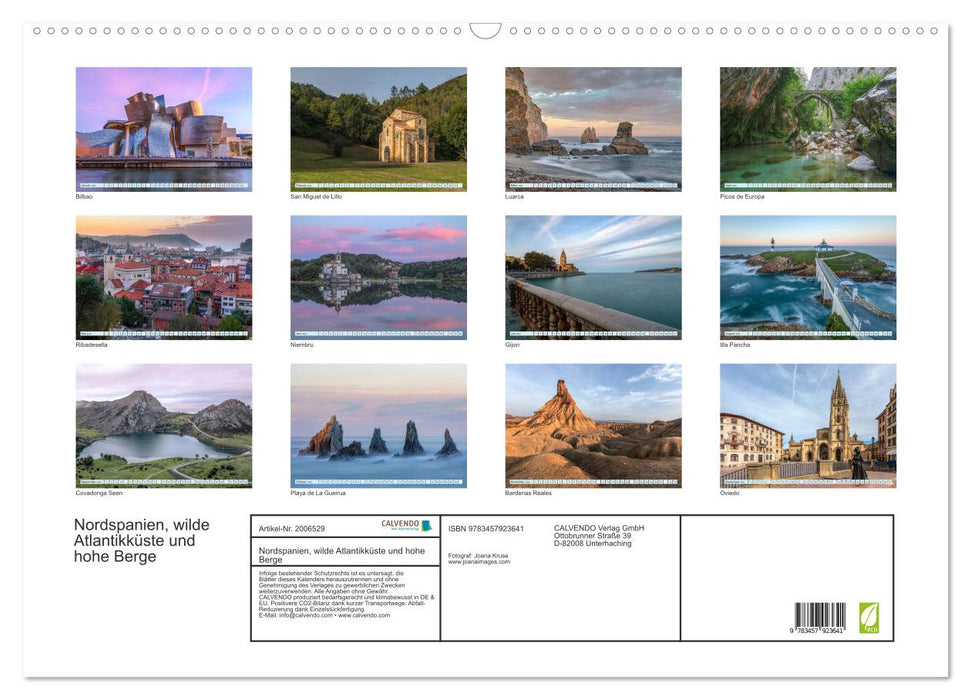 Nordspanien, wilde Atlantikküste und hohe Berge (CALVENDO Wandkalender 2026)