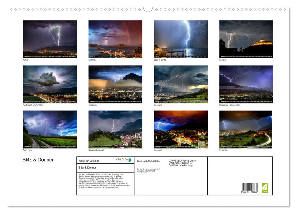 Blitz & Donner (CALVENDO Wandkalender 2026)